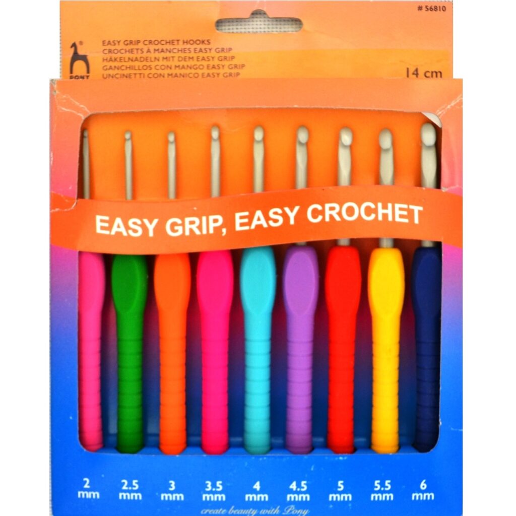 Set of pony aluminum hooks with silicone ergonomic knob